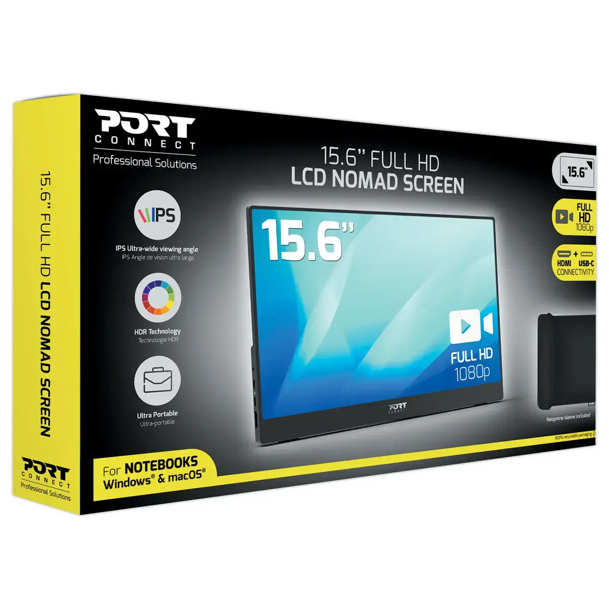 Ecran nomade LCD Full HD 15,6" - Noir