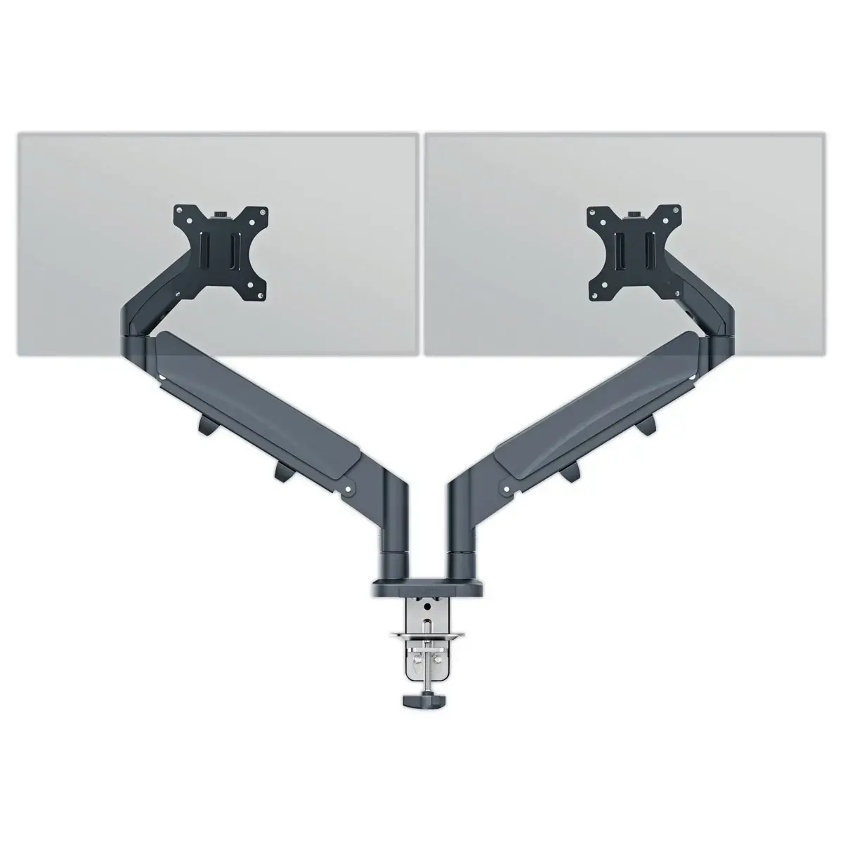 Bras double pour écrans - Faible encombrement - Gris foncé - Leitz