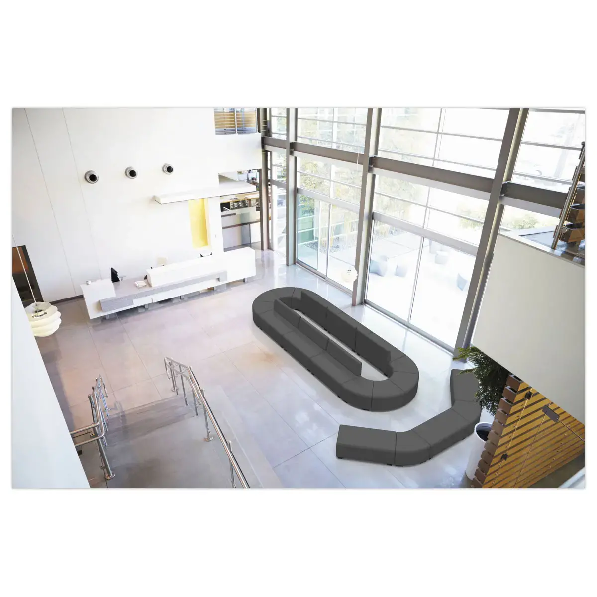 Pouf 1 place Hizia gris monté
