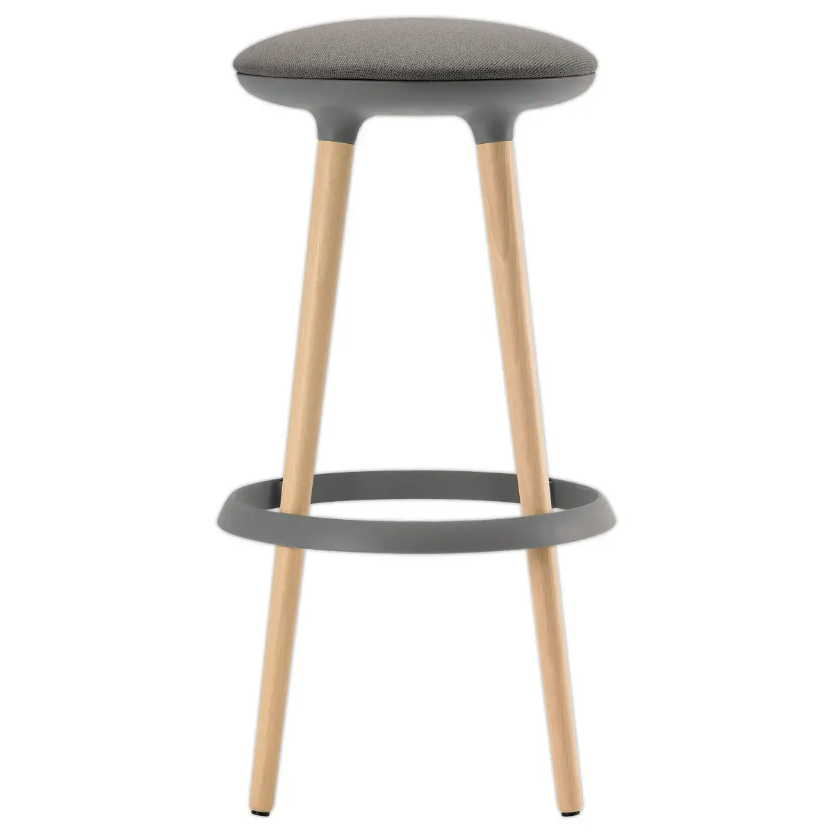 Tabouret haut tissu gris