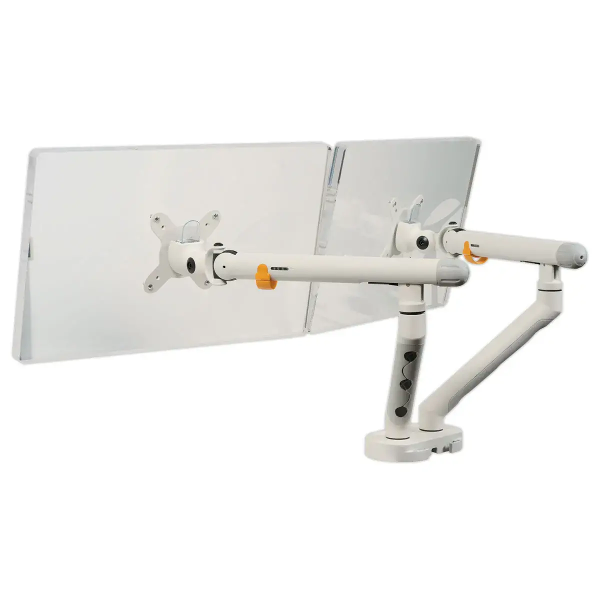 Bras porte-&eacute;crans double BE Flexible Dual blanc - Bakker 