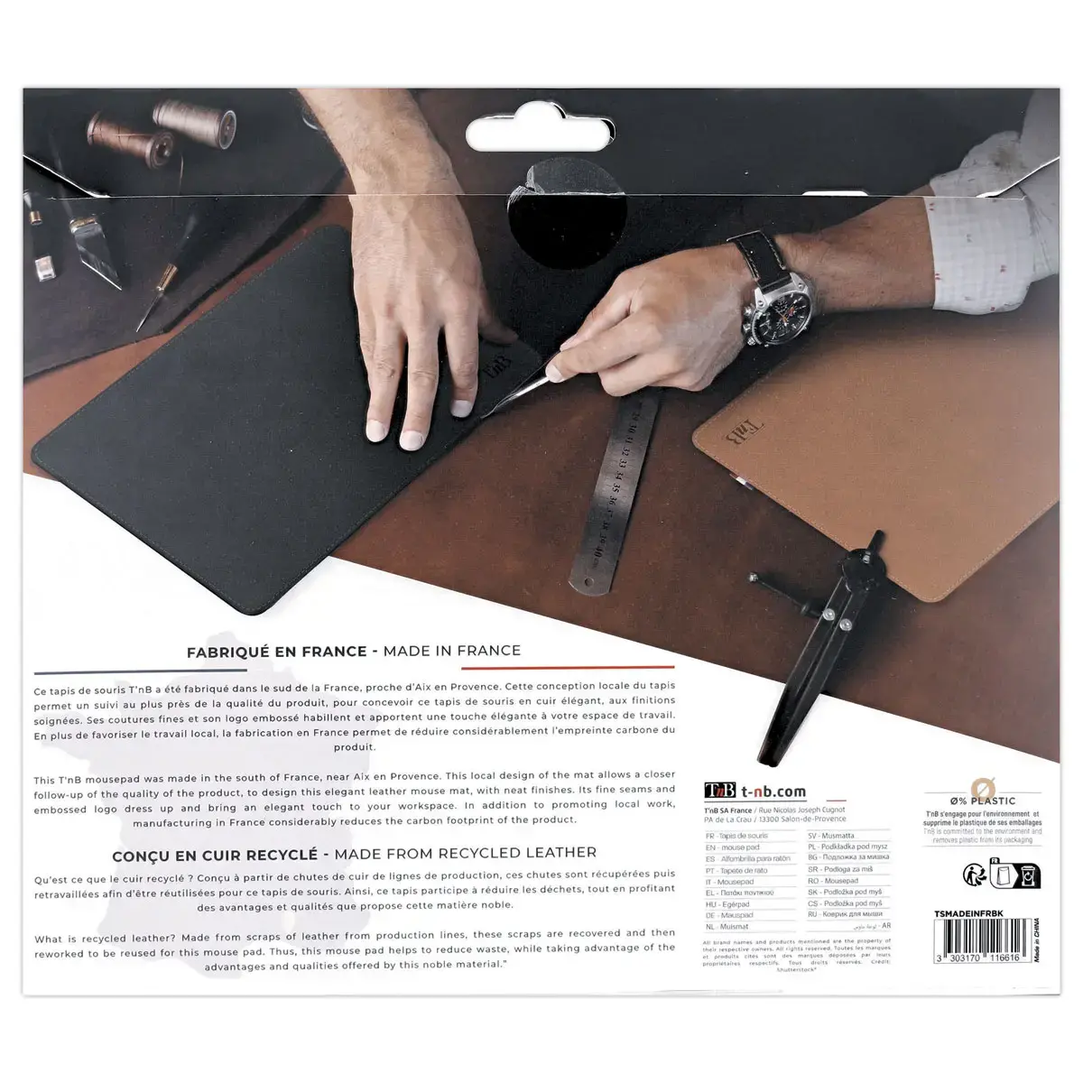 Tapis de souris en cuir recycl&eacute; 