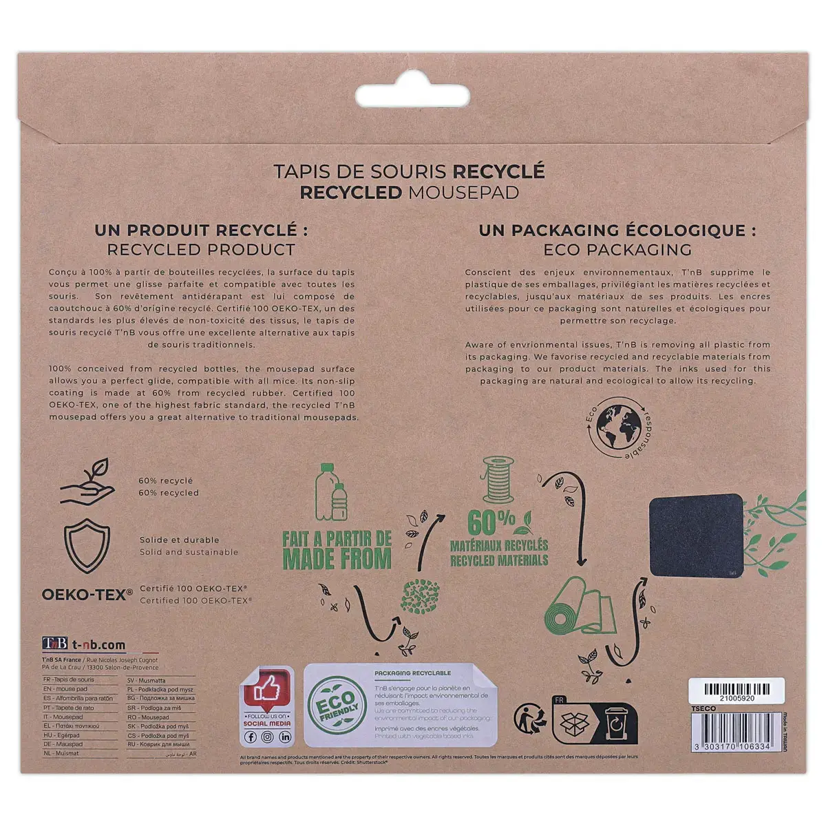 Tapis de souris recycl&eacute; 