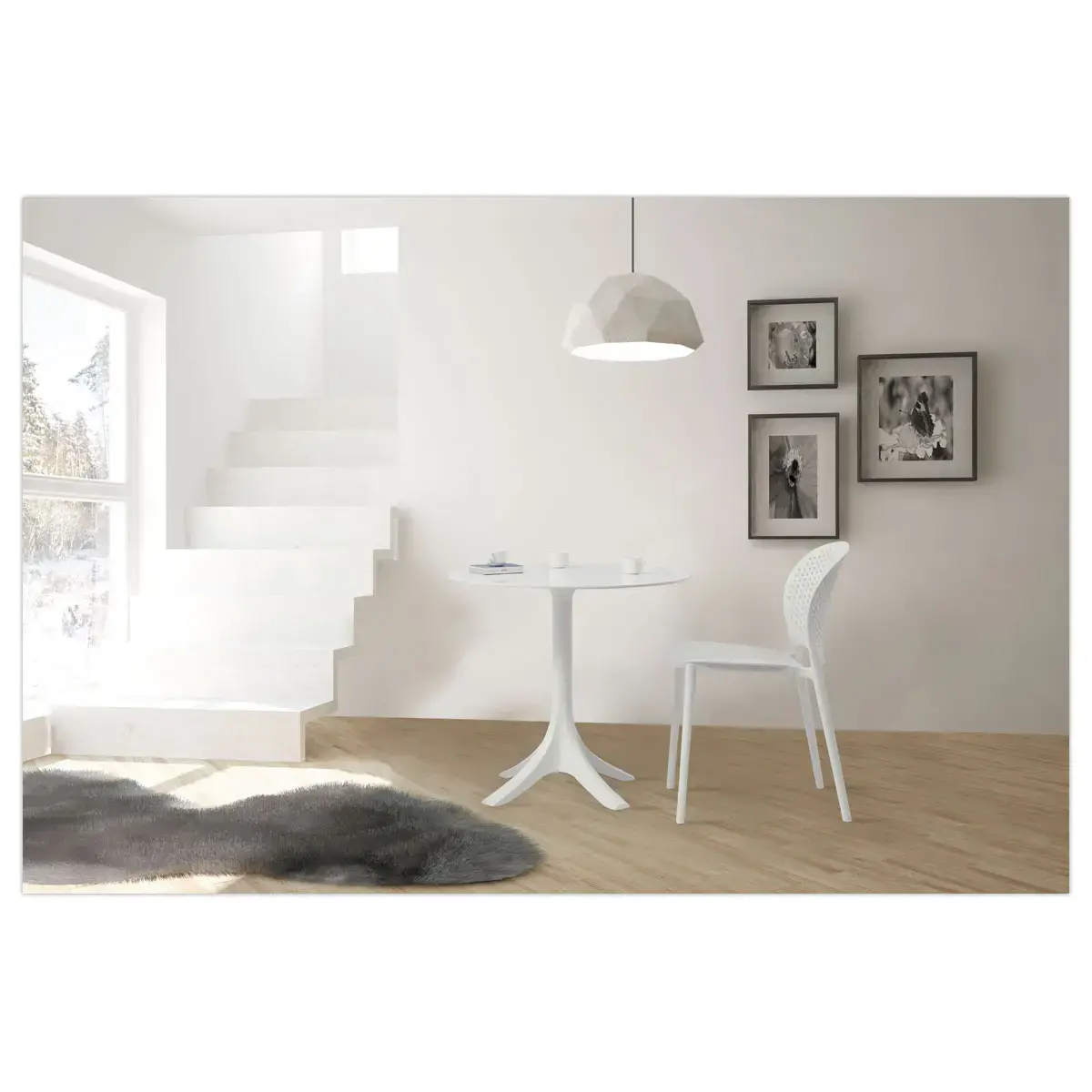 Table interieur / exterieur polypro blanc