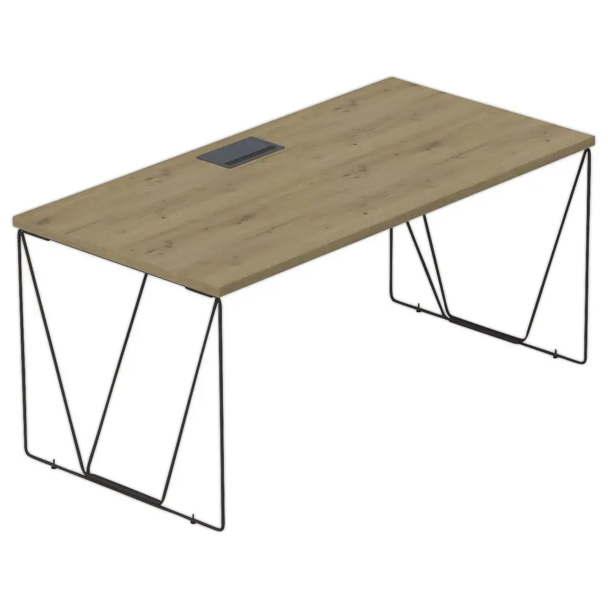 Bureau Beaunes L 160cm chene veine /  noir 
