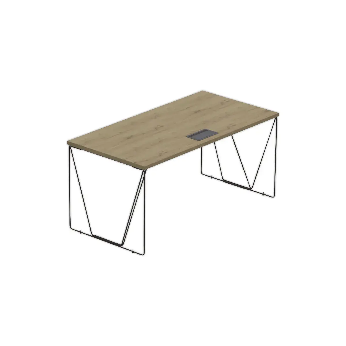 Bureau Beaunes L 160cm chene veine /  noir 