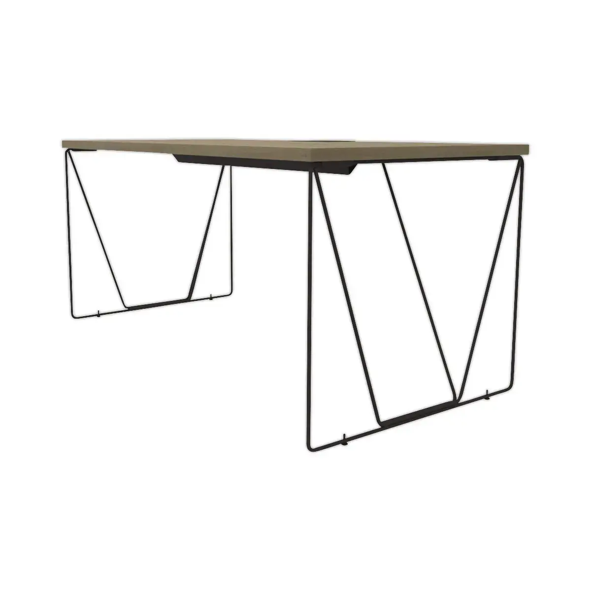 Bureau Beaunes L 160cm chene veine /  noir 