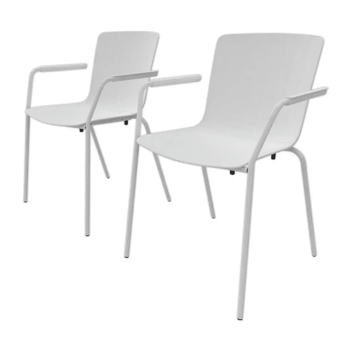2 fauteuil 4 pieds acot polypropylene blanc