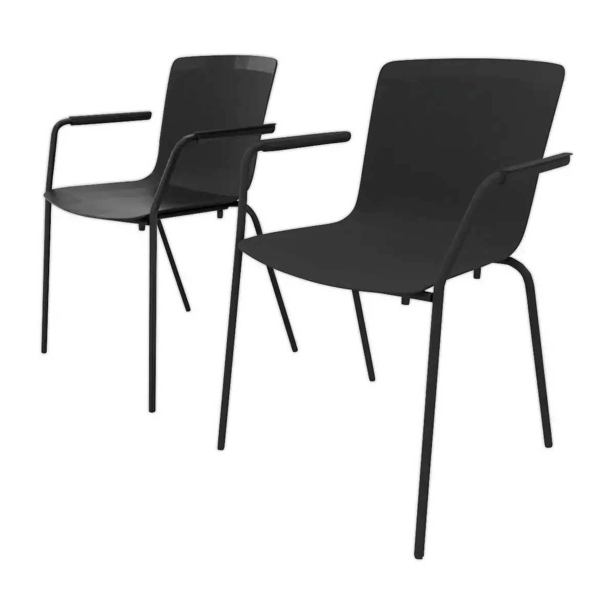 2 chaises 4 pieds acot polypropylene noire 