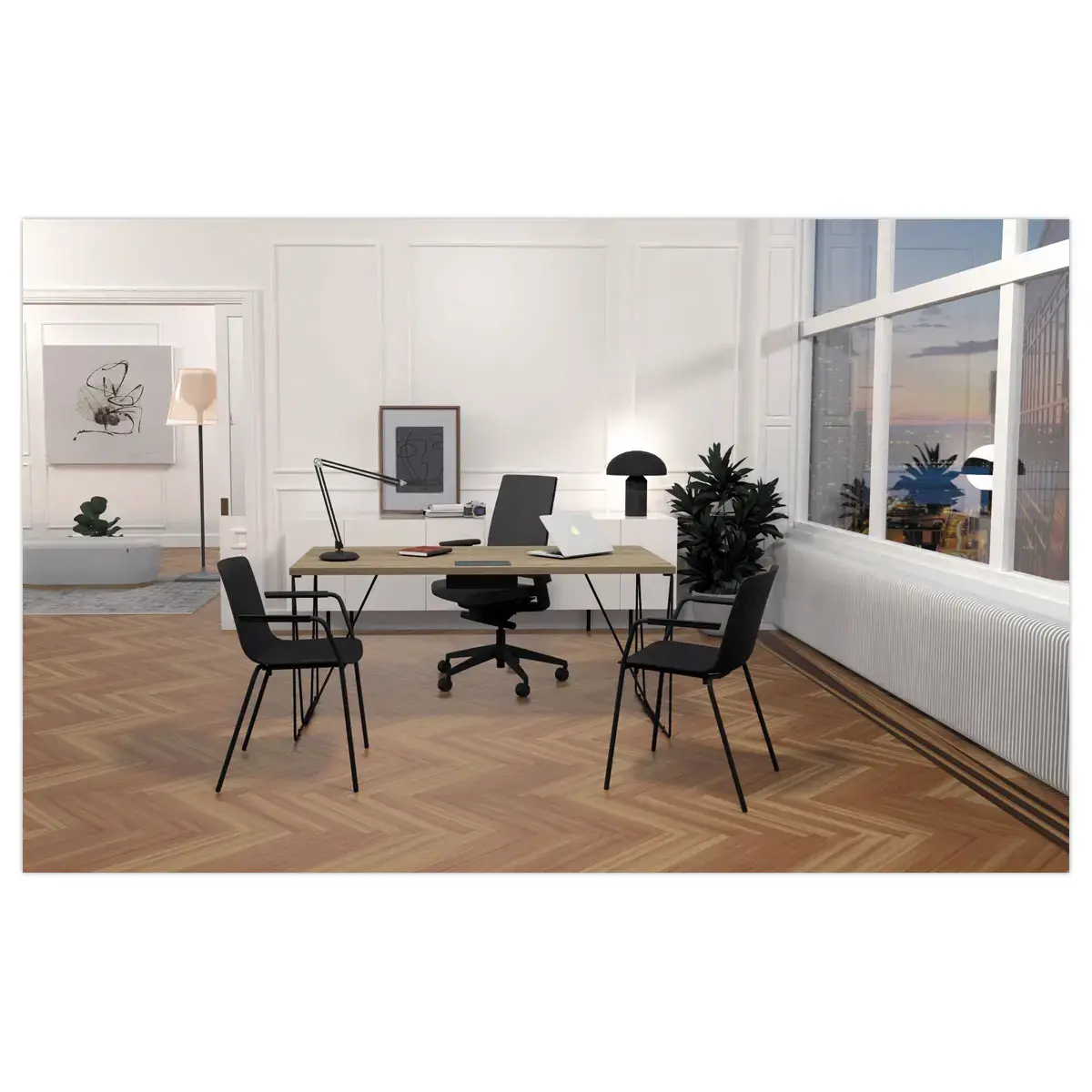 2 chaises 4 pieds acot polypropylene noire 