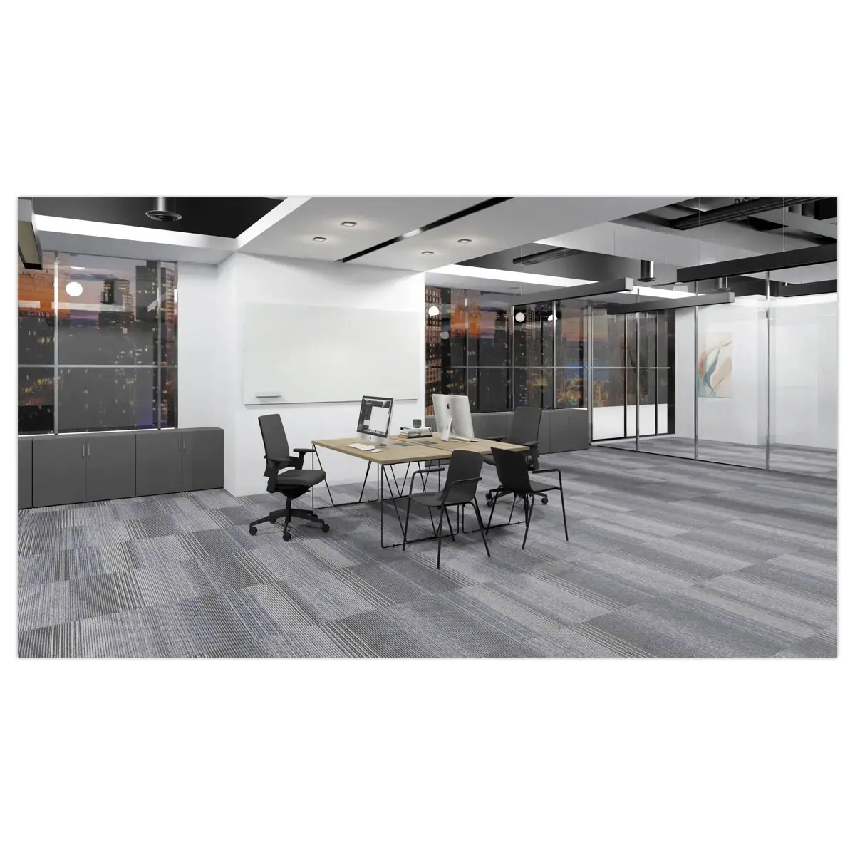2 chaises 4 pieds acot polypropylene noire 