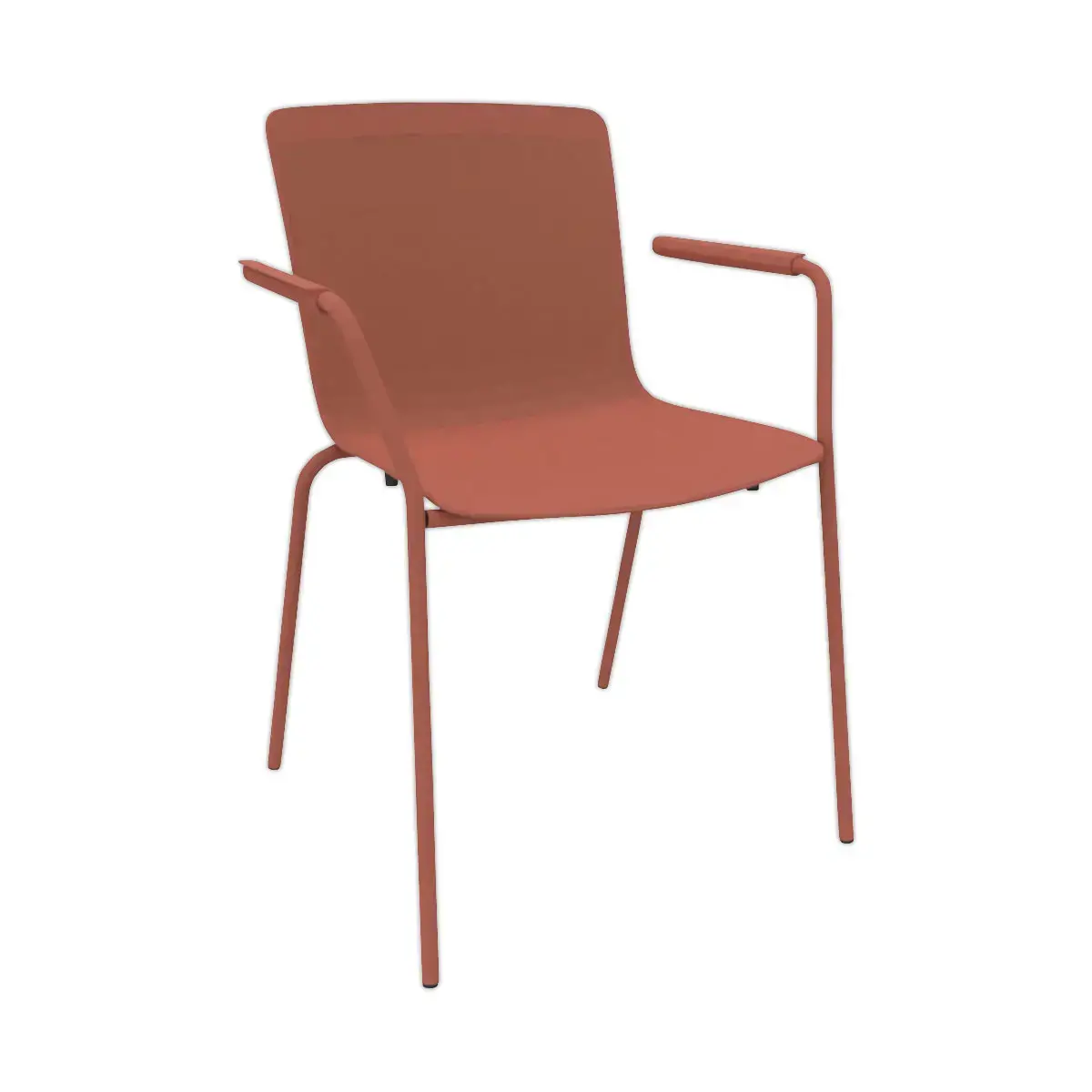 2 chaises 4 pieds acot polypropylene terracotta