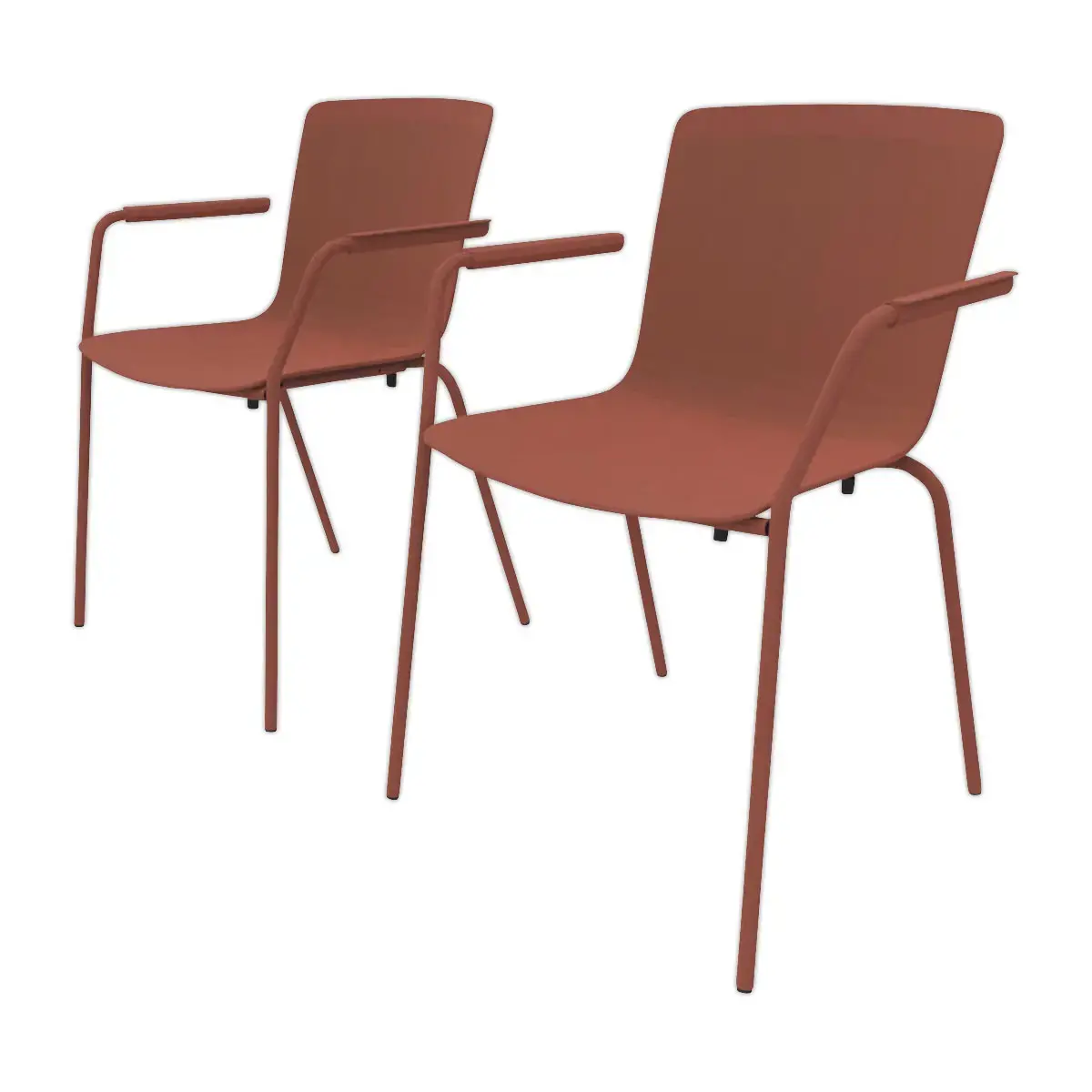 2 chaises 4 pieds acot polypropylene terracotta