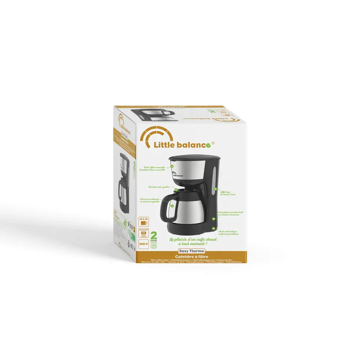 Cafeti&egrave;re isotherme inox - 0,9 L - Noir - MOULINEX 