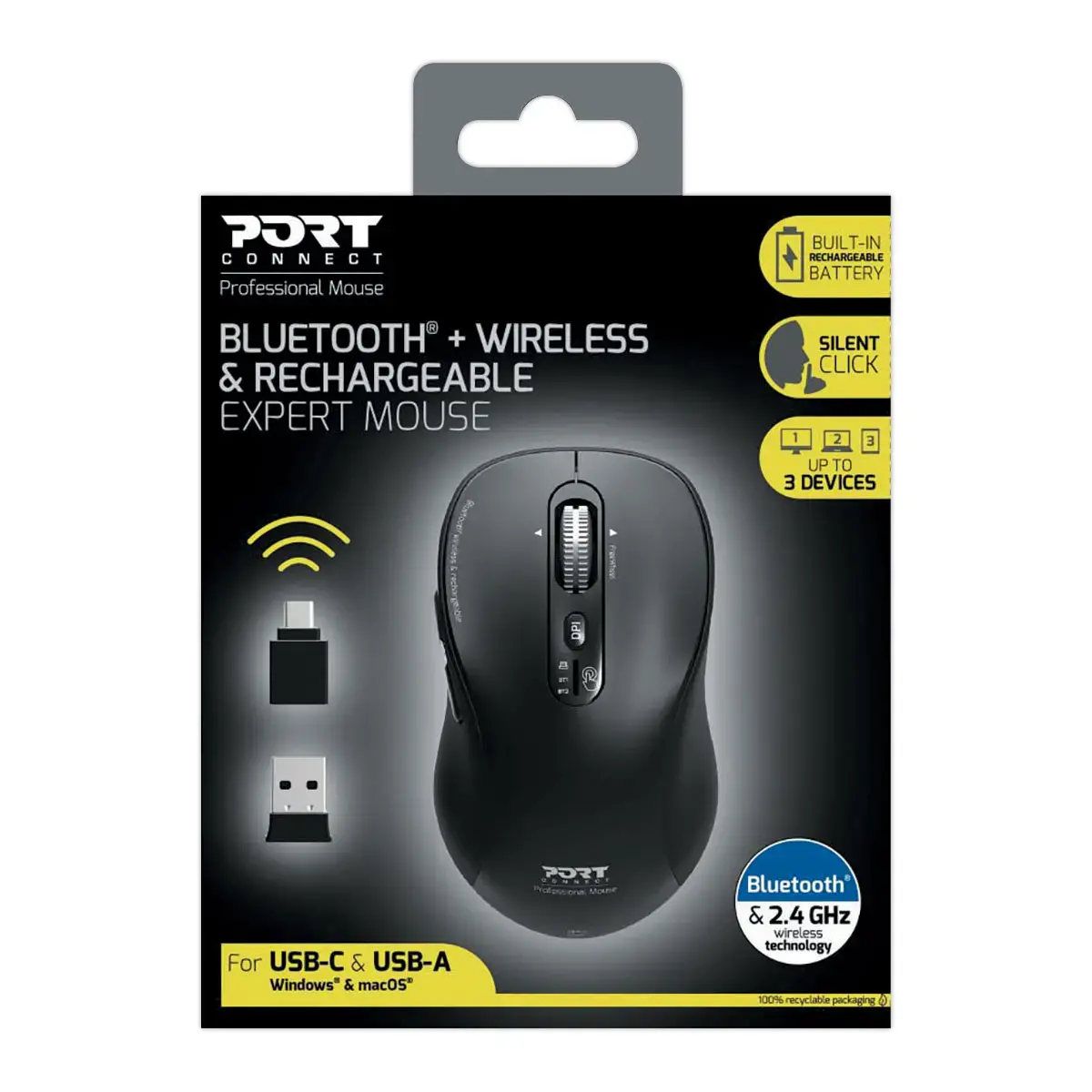 Souris Bluetooth rechargeable Combo Pro - Noir