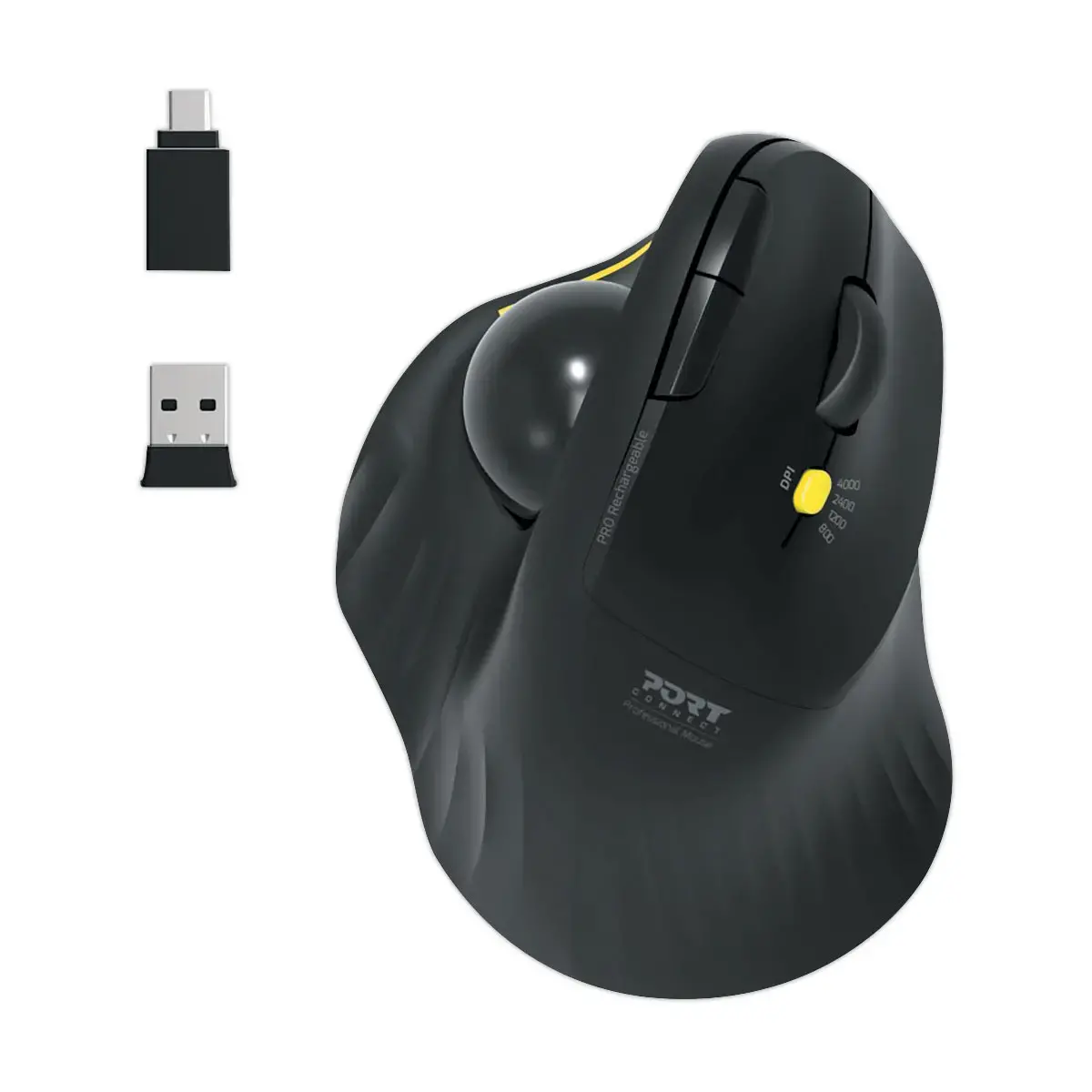 Souris sans fil Bluetooth rechargeableERGO Trackball - Noir