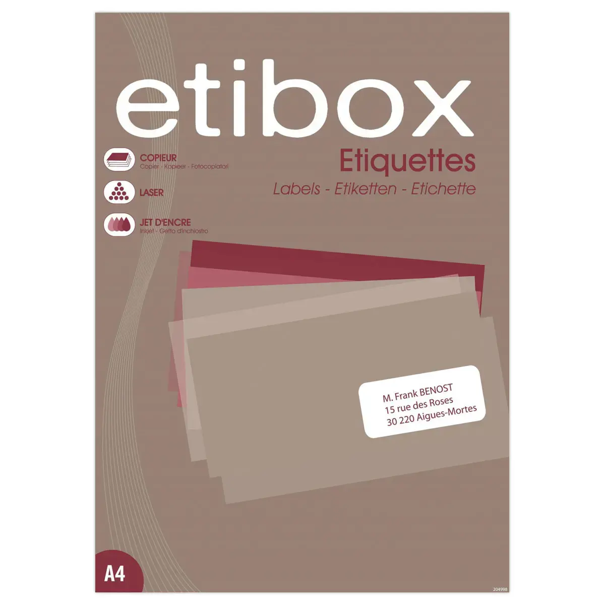 100 &Eacute;tiquettes ETIBOX MU coins arrondis 64X33.9 mm 2400 &eacute;tiq/bo&icirc;t 