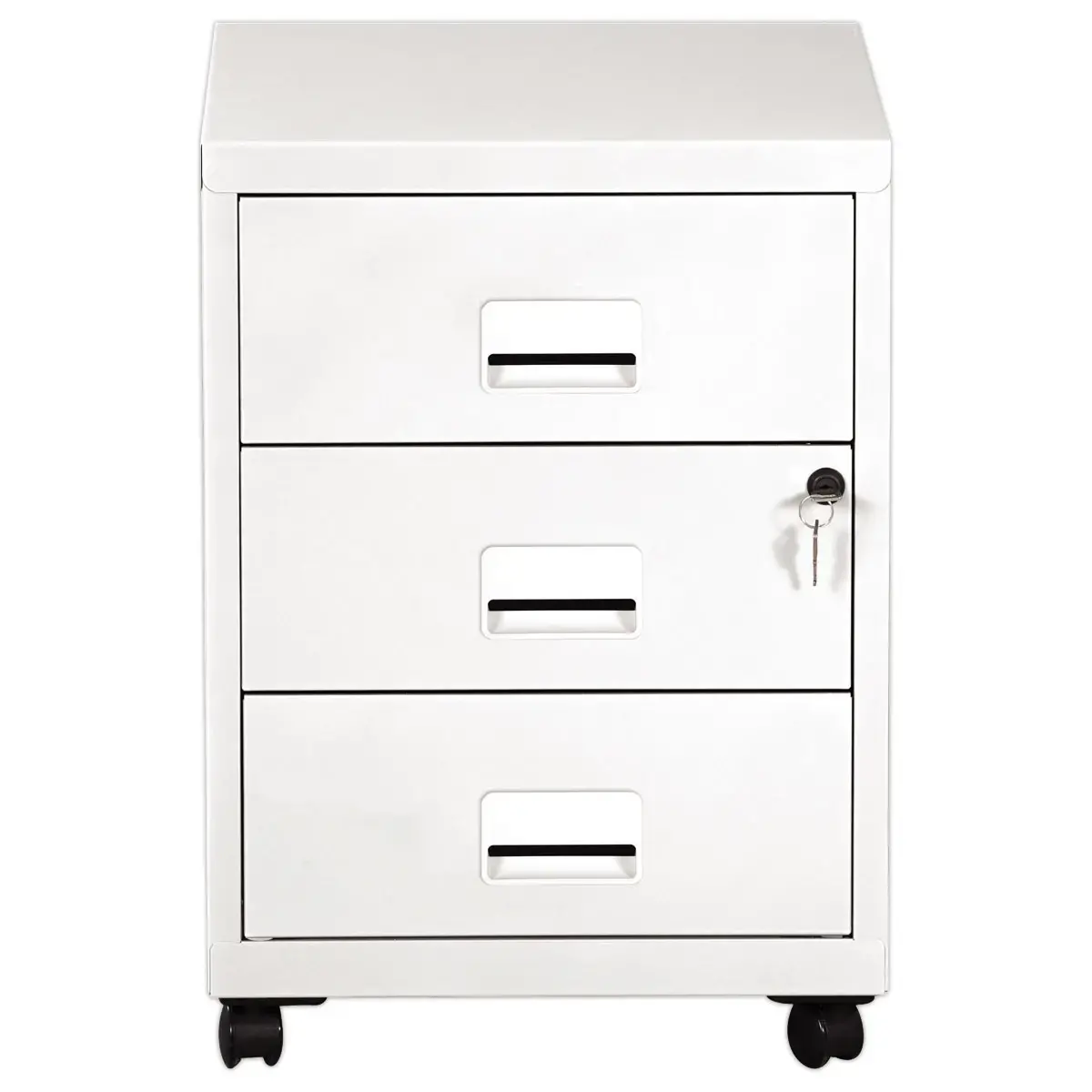 Caisson mobile en m&eacute;tal 3 tiroirs blanc 