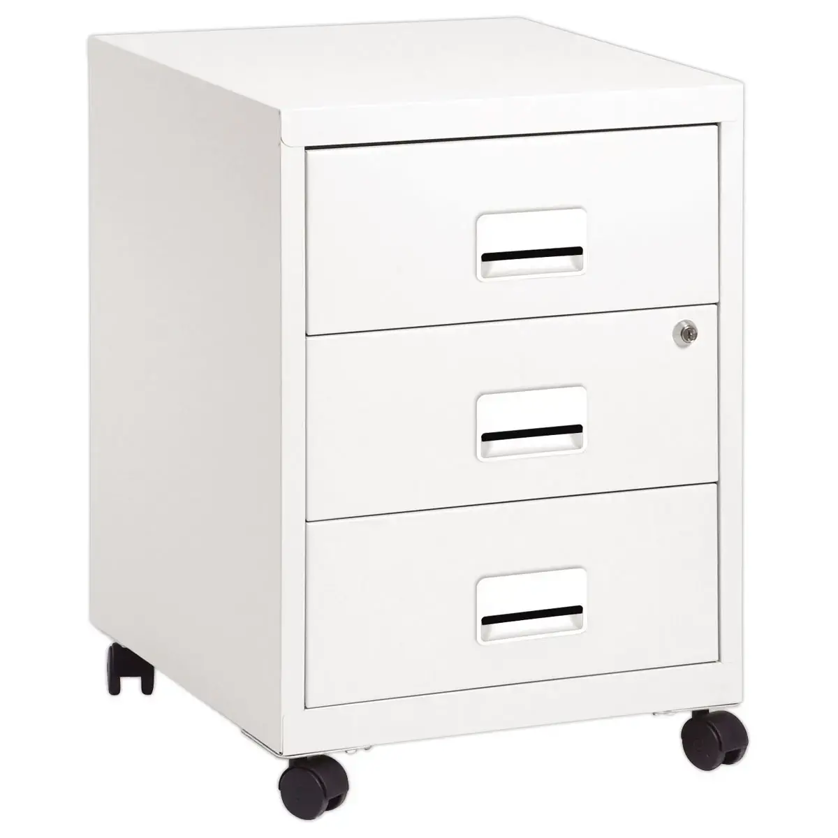 Caisson mobile en m&eacute;tal 3 tiroirs blanc 