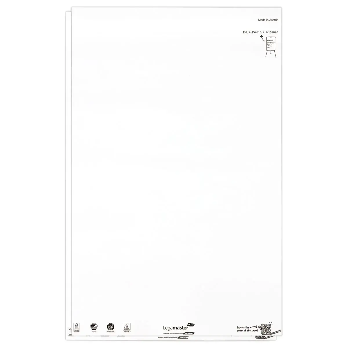 2 Blocs de papier pour chevalet - 2 x 50 feuilles unies - LEGAMASTER