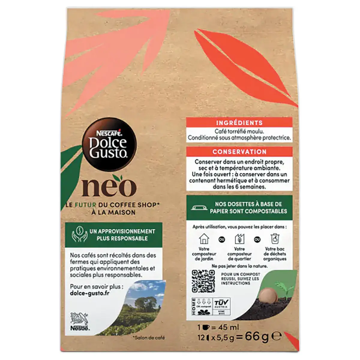 12 Dosettes de caf&eacute; Espresso NEO par Dolce gusto 