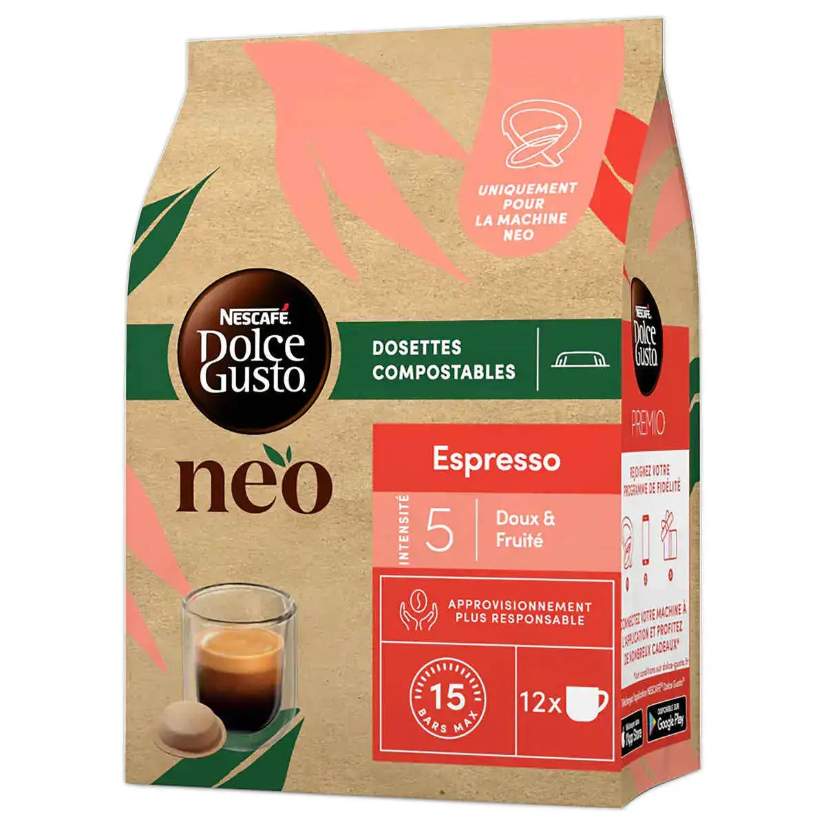12 Dosettes de caf&eacute; Espresso NEO par Dolce gusto 