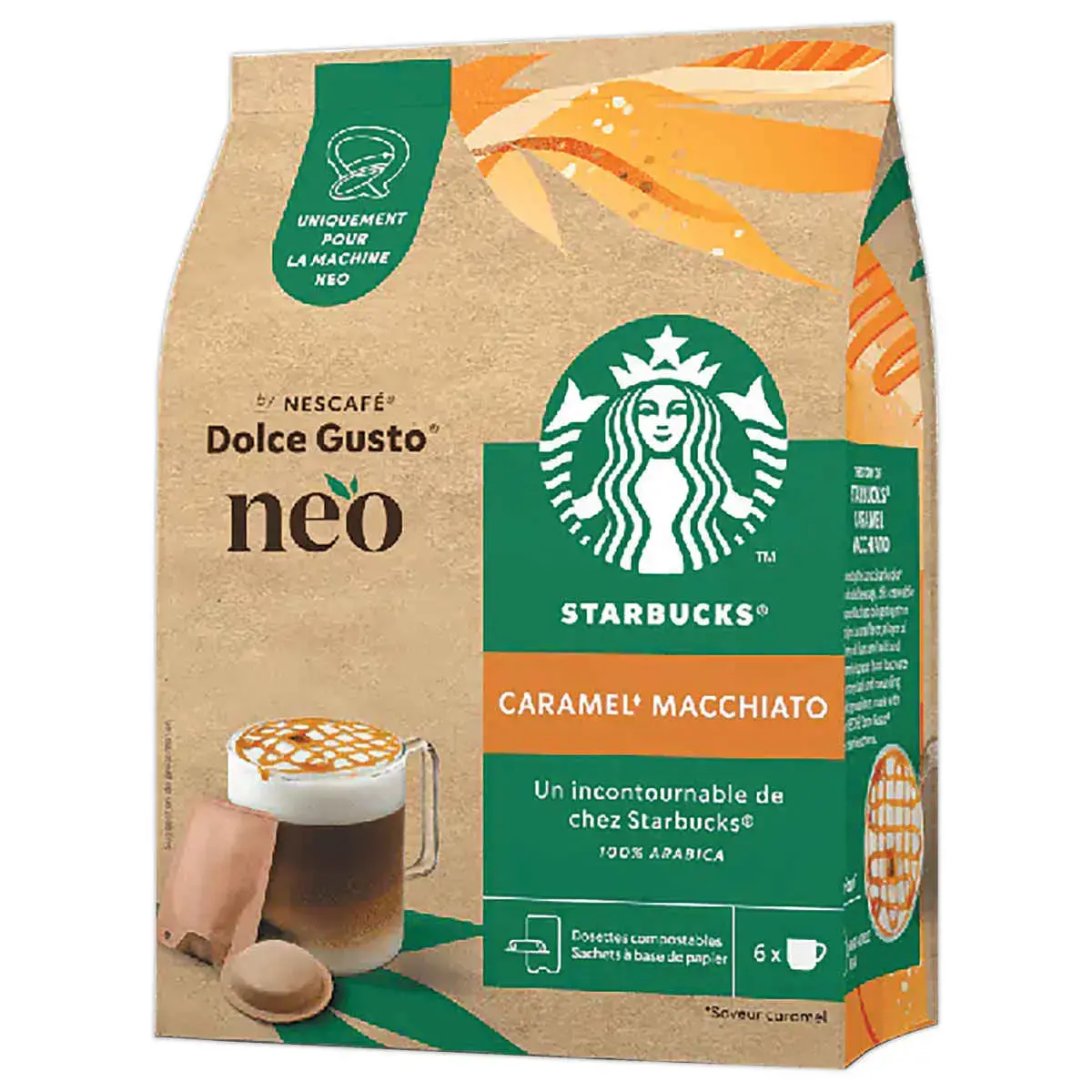 6 Dosettes de café Caramel Macchiato Starbucks NEO par Dolce gusto