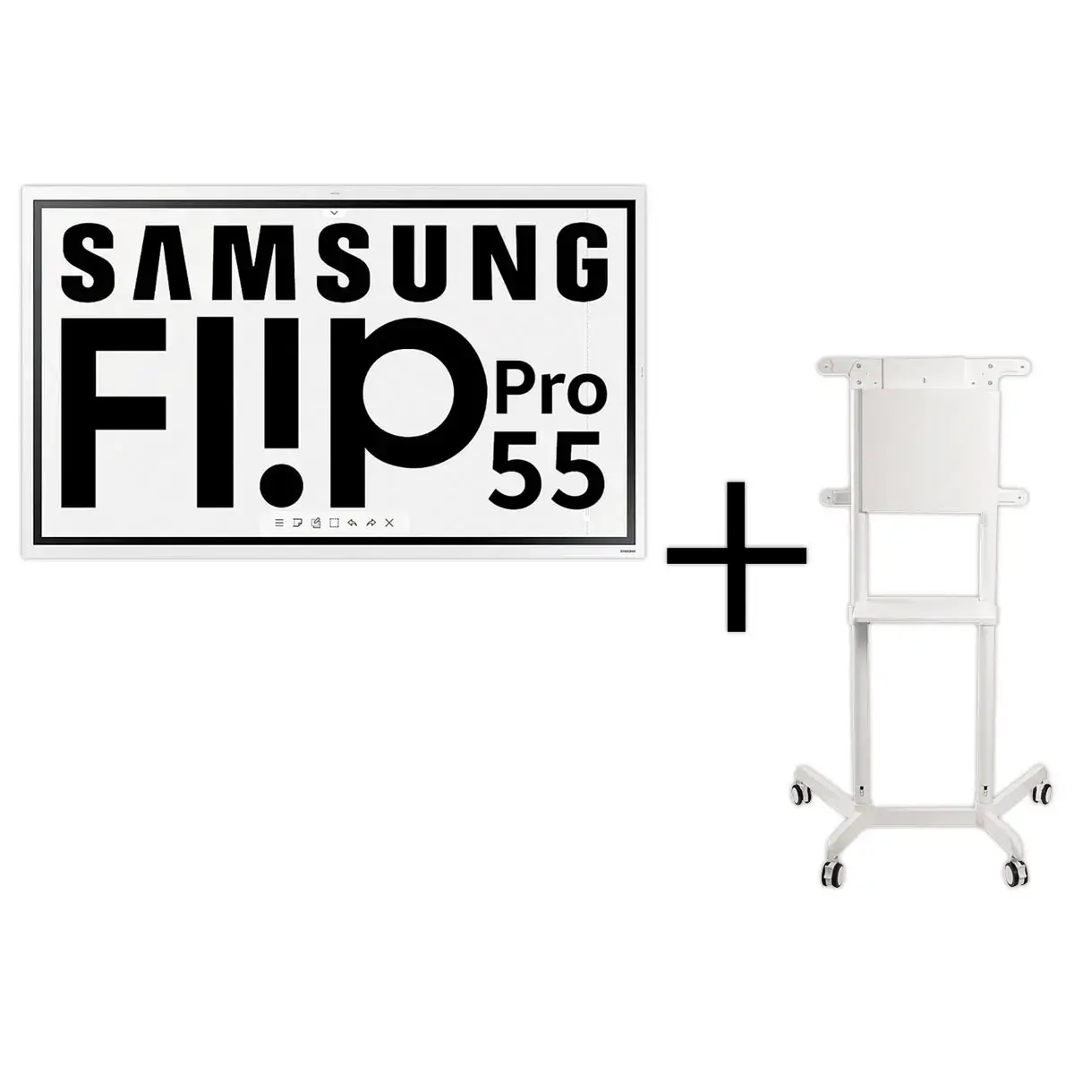 Ecran Flip 55" Samsung + support à roulettes Neomounts