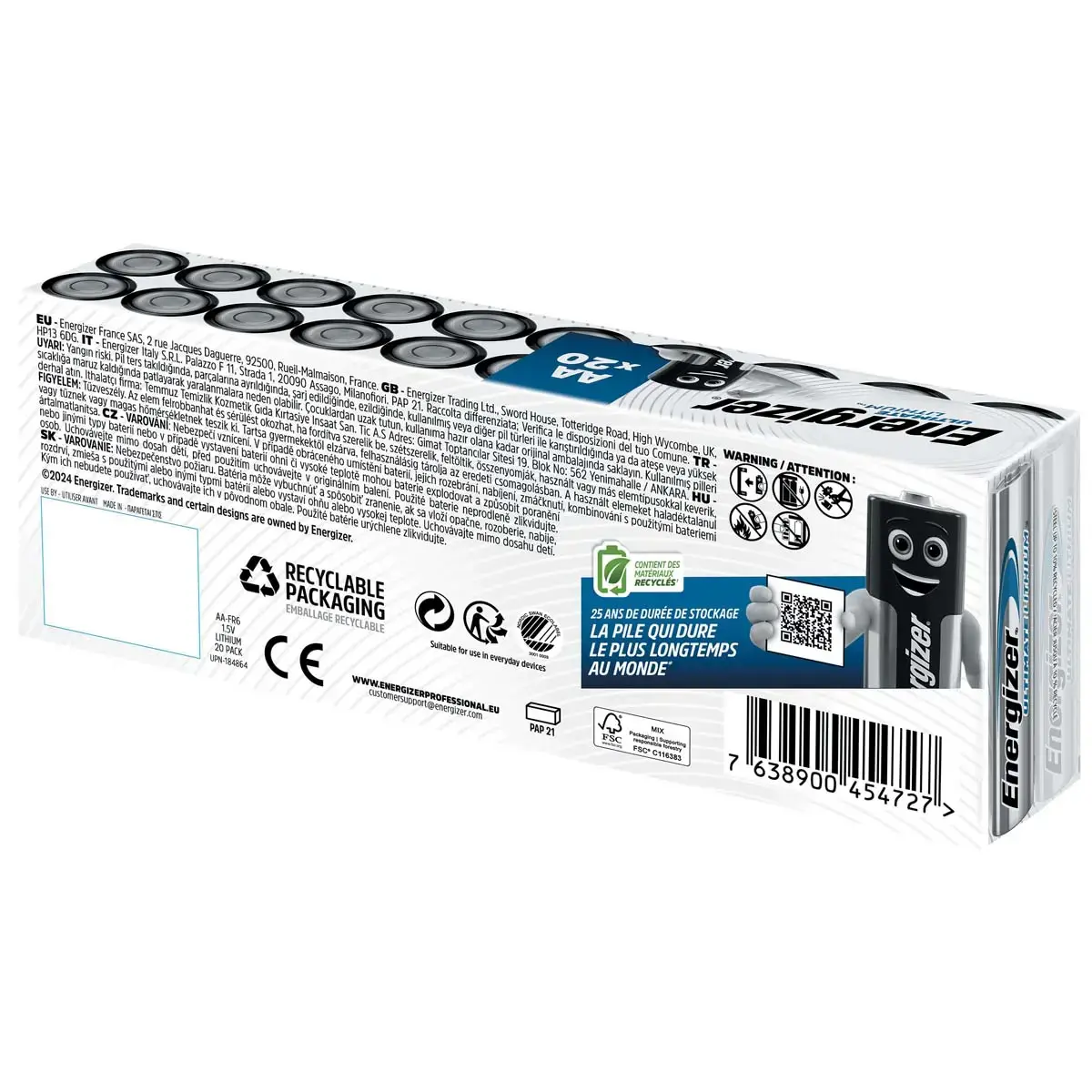 20 piles lithium ENERGIZER Ultimate L91 (AA) 