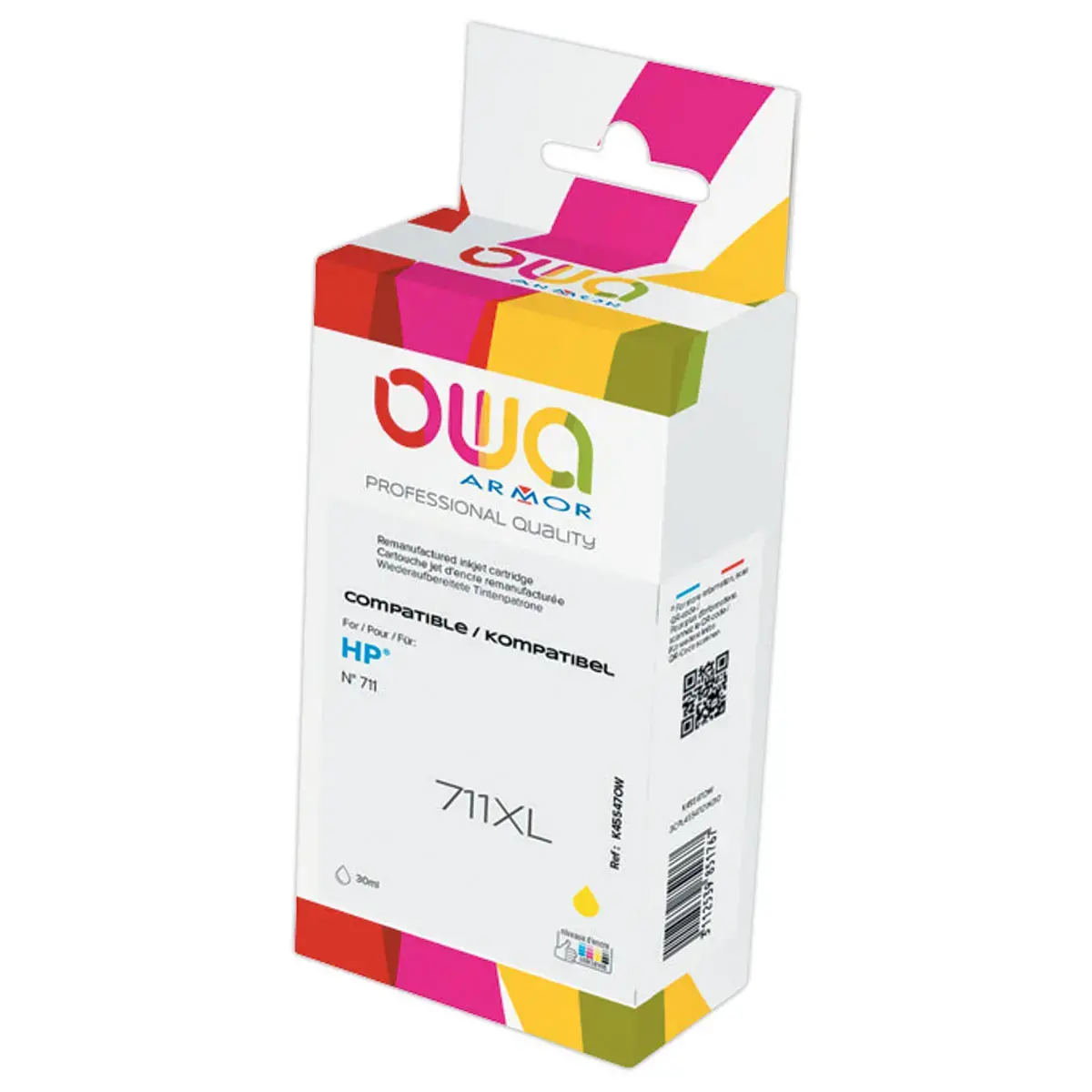 Cartouche compatible HP 711 jaune OWA