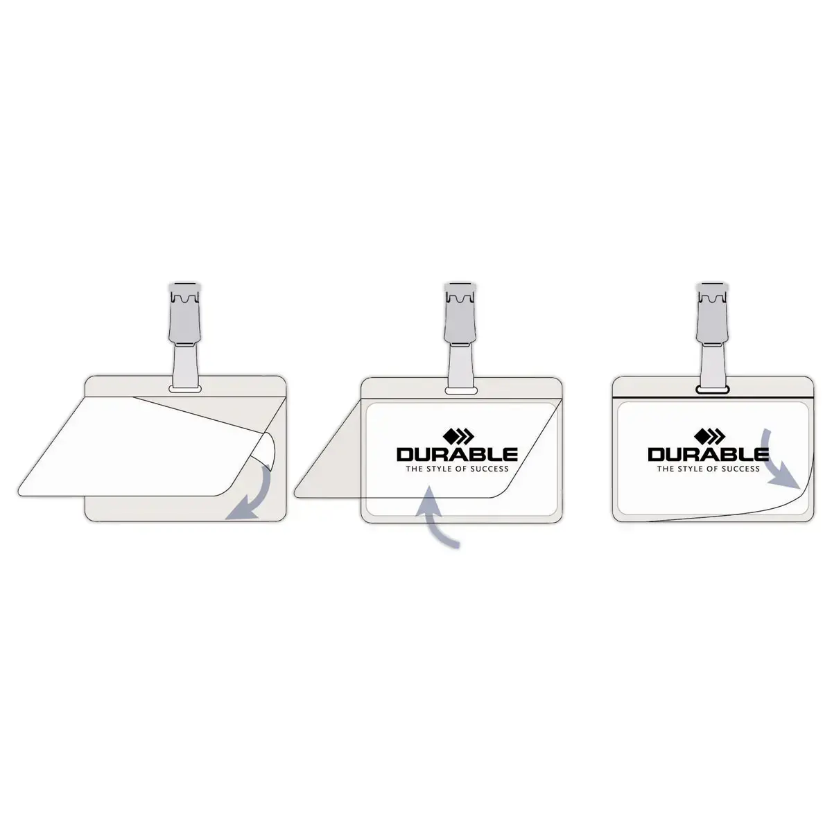 25 Badges autoplastifiables - DURABLE - 9 x 5,4 cm 