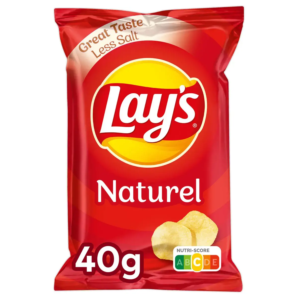 Lot de 20 CHIPS LAYS NATURE 40GR 