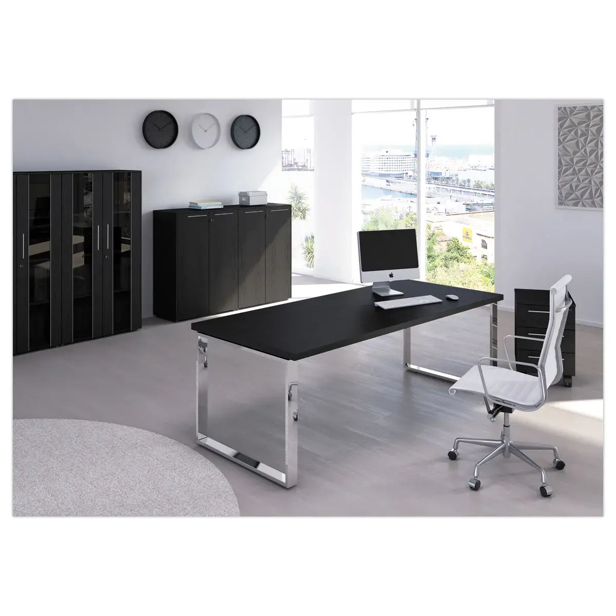Bureau direction pieds cadre m&eacute;tal 