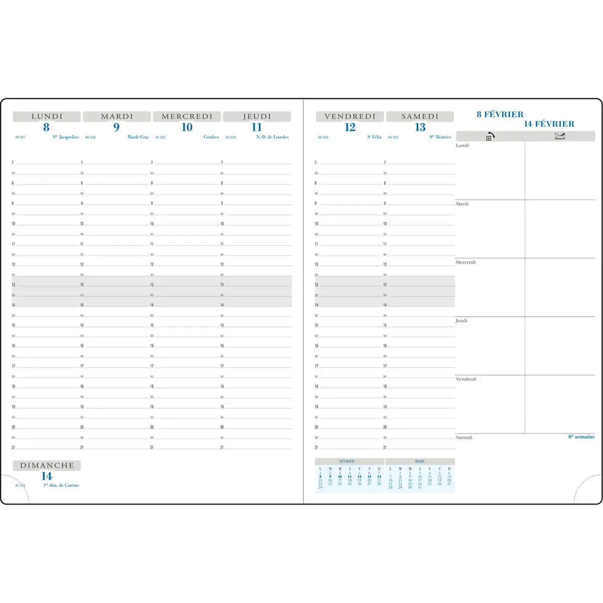 Agenda semainier Exacompta Horizons 27 S&eacute;same - 21x27cm - Bleu 