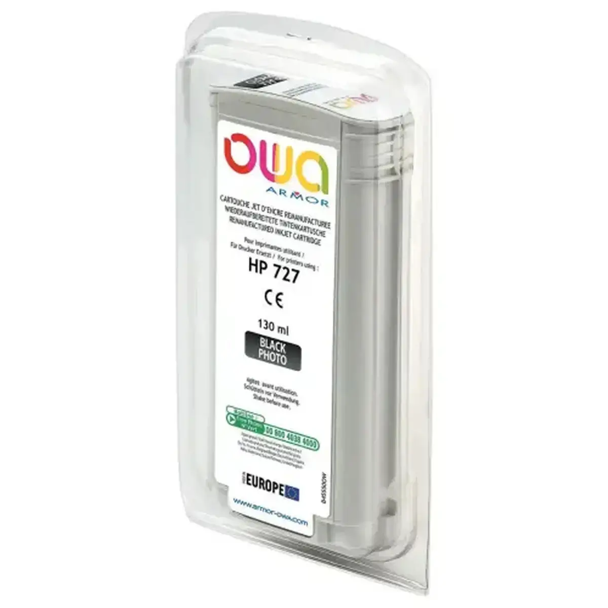 Cartouche B45549OW OWA pour traceurs comp HP 727 130 ml - Noir Mat 