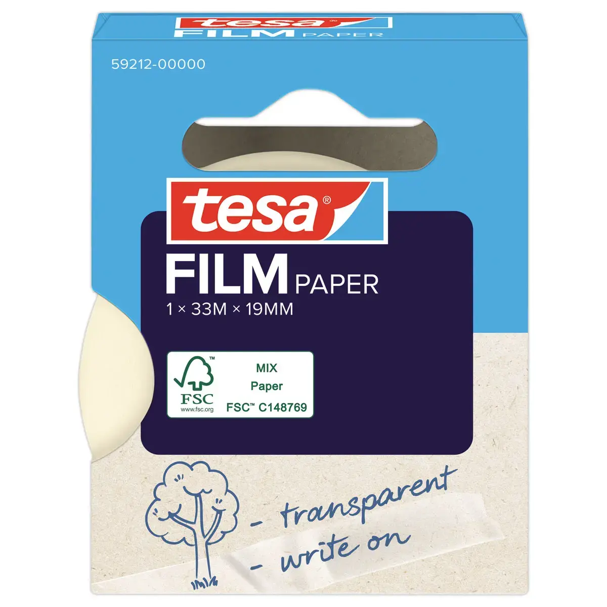 Ruban adh&eacute;sif Tesafilm&reg; Paper 33M X 19mm 