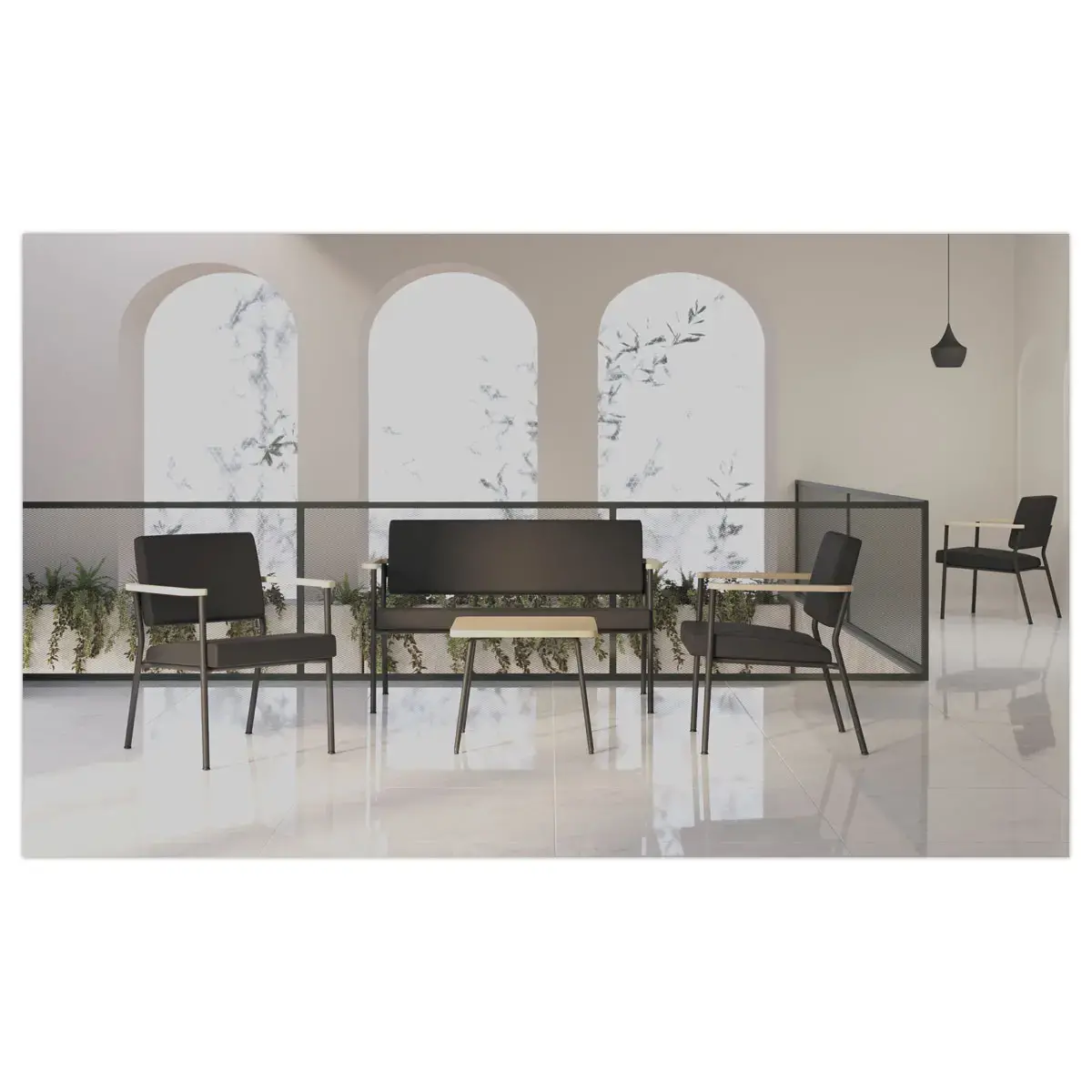 Table basse 55 x 55 pied noir 