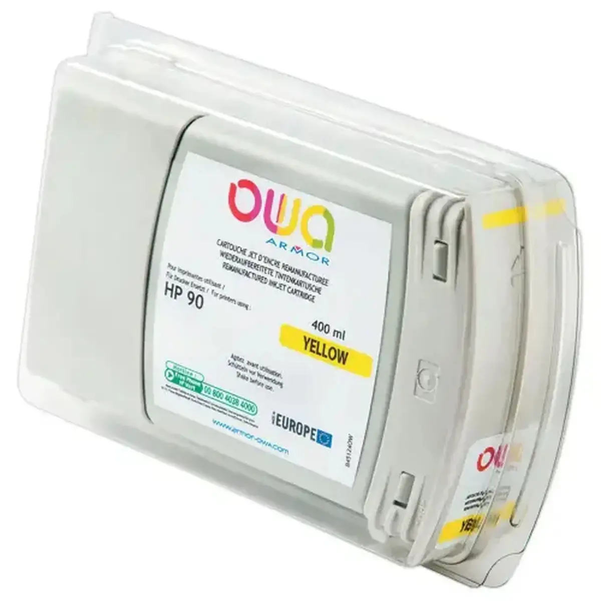 Cartouche pour traceurs HP90 400 ml - Jaune - Owa 