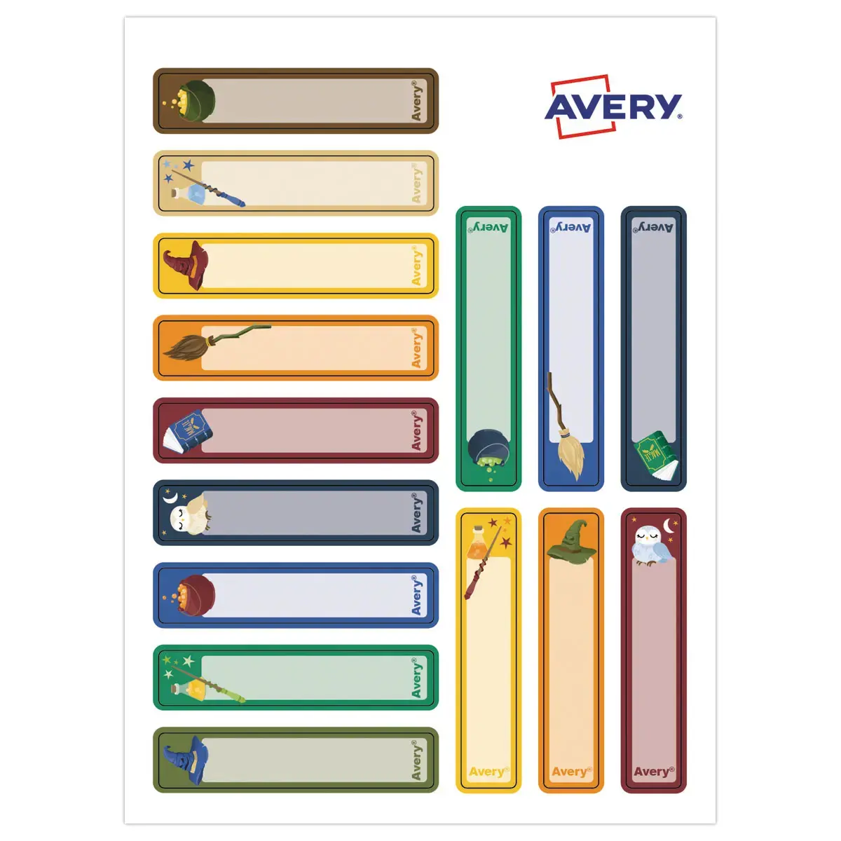 30 30 &eacute;tiquettes stylos - motifs magie - 50 x 10 mm 