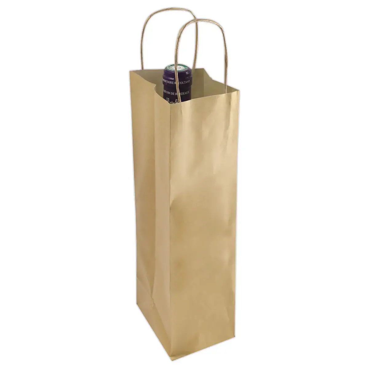 50 Sacs Kraft Naturel pour bouteille 14 x 80 x39 cm