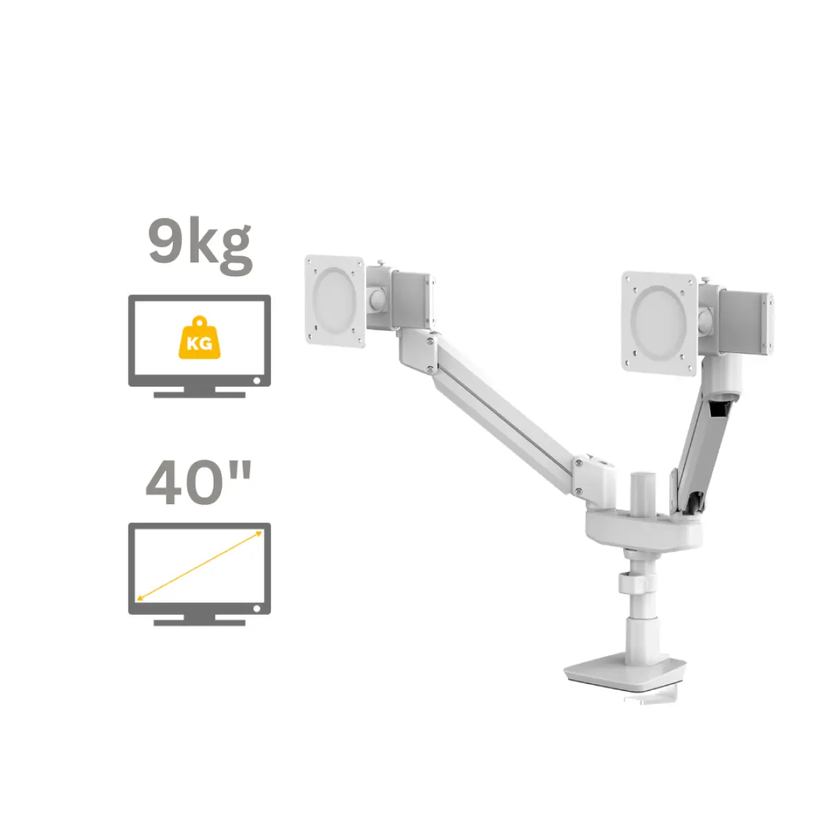Bras porte-écran Top Mount Tallo compact - Double - Blanc - Fellowes