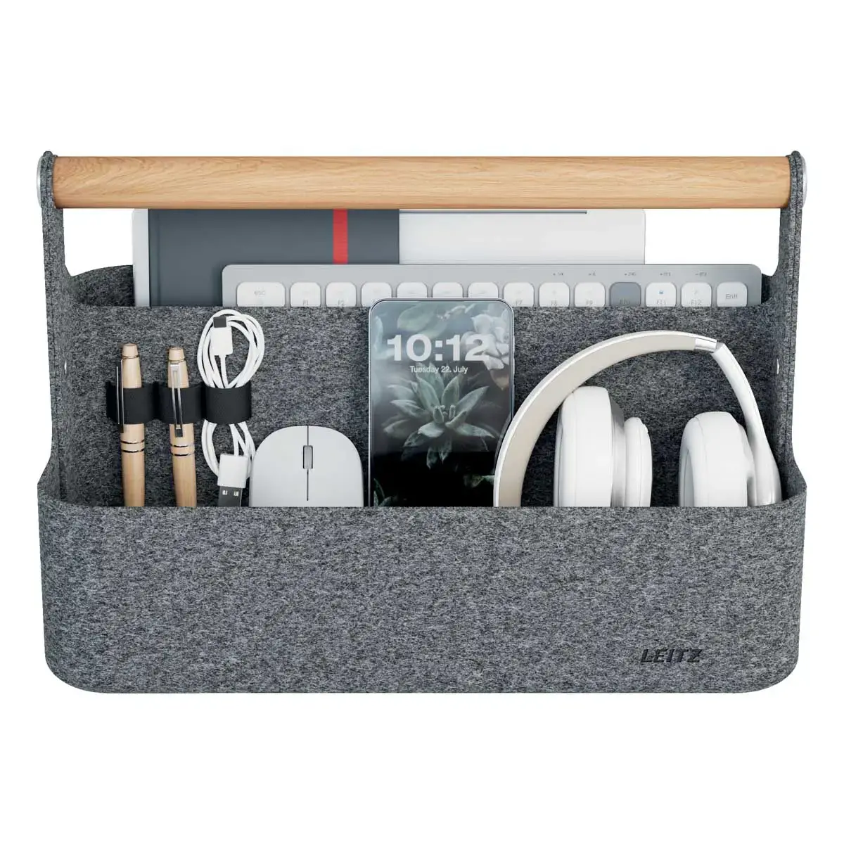 Organiseur de bureau portable Leitz avec poignée, gris foncé