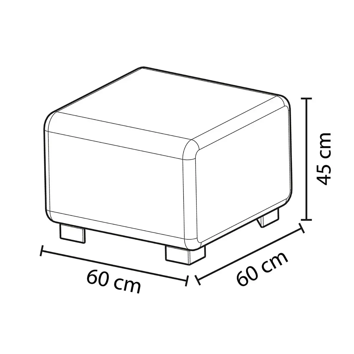 Pouf 1 place - Jaune - Alba