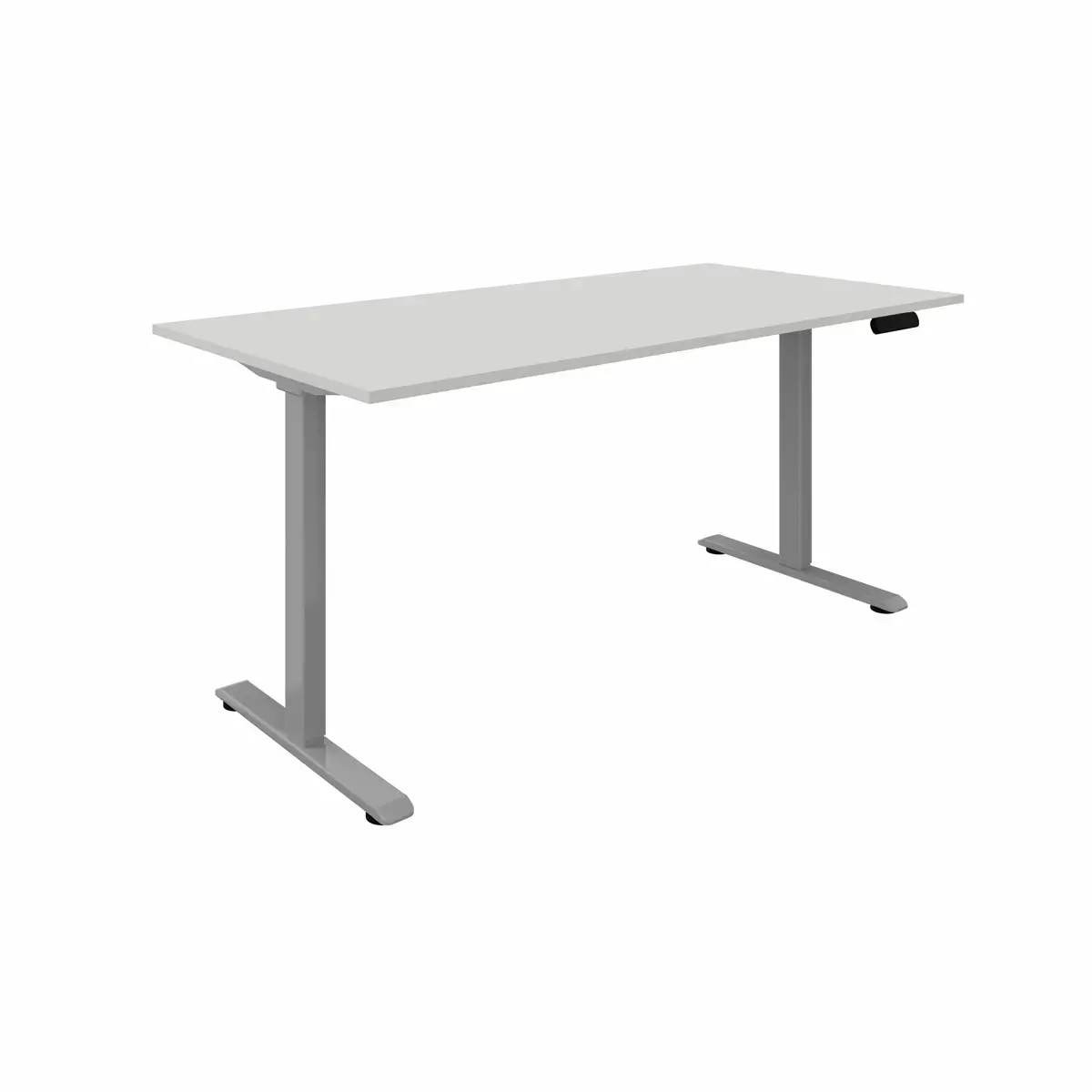 Bureau assis-debout motorisé Apollo - L160 - Blanc / Aluminium