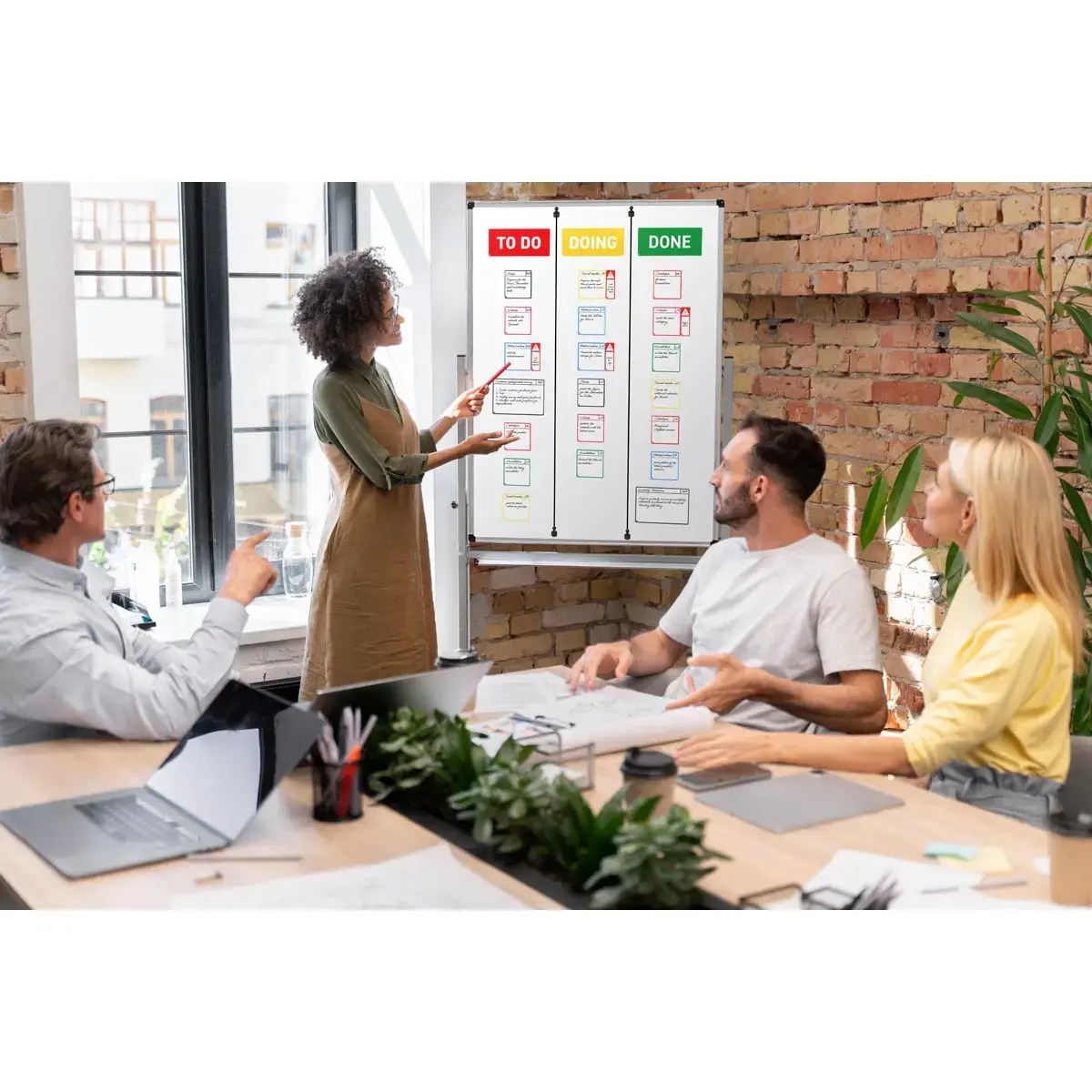 Cartes magnétiques pour tableau Scrum - 3 colonnes - Djois