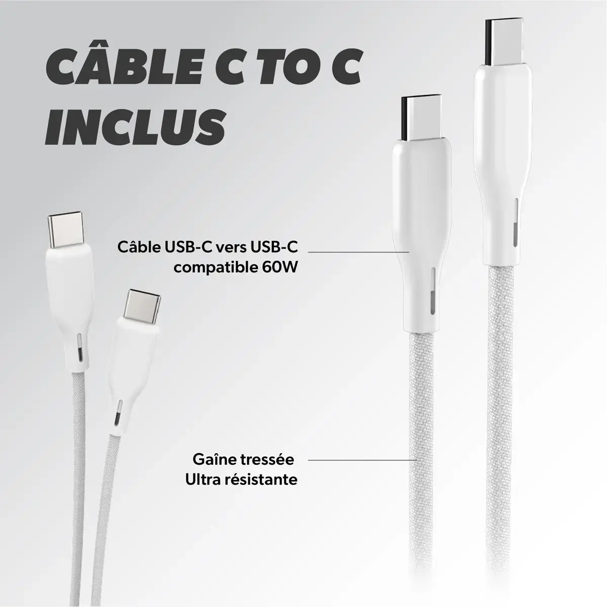 Chargeur USB-C - 30W - Blanc - T'nB 