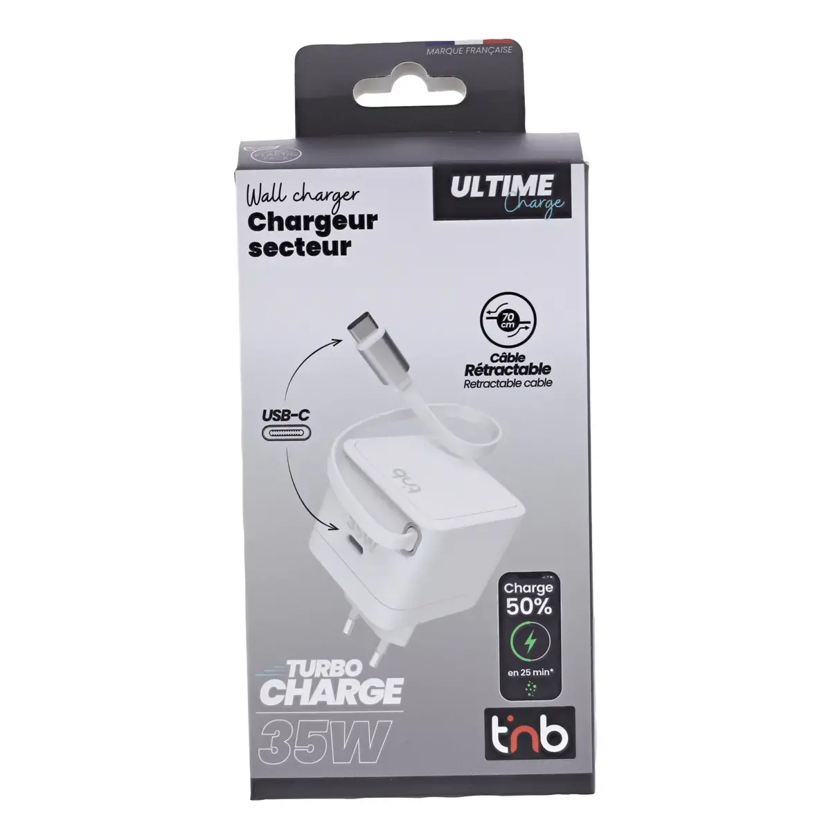Chargeur USB-C - 35W - Blanc - T'nB 