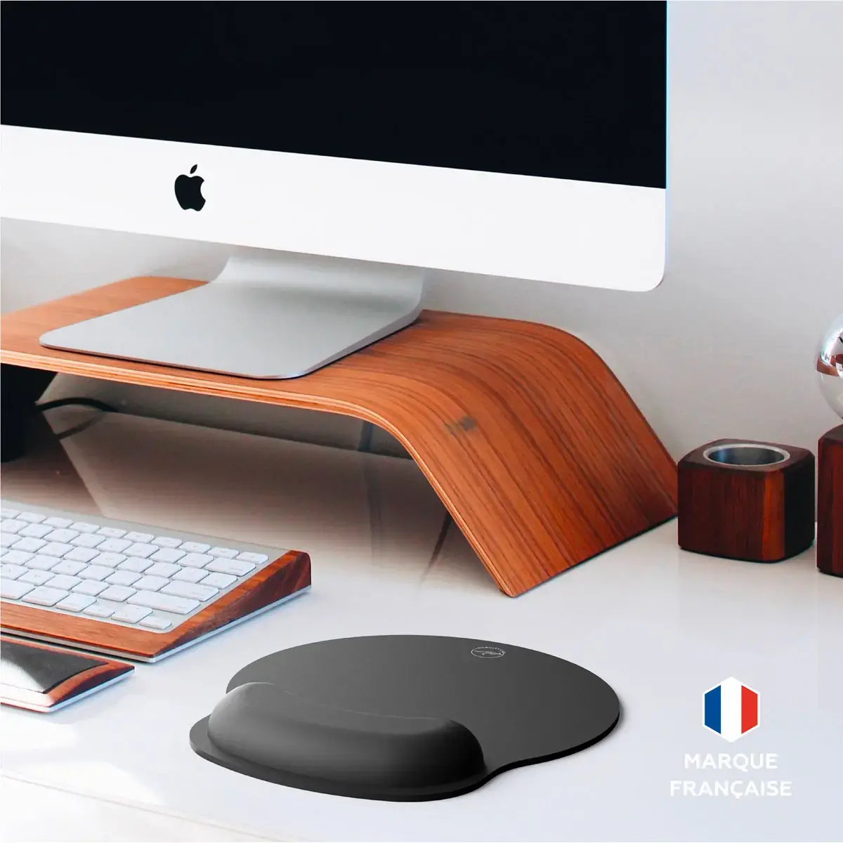 Tapis de souris avec repose-poignet - Ergonomique - Noir - Mobility Lab