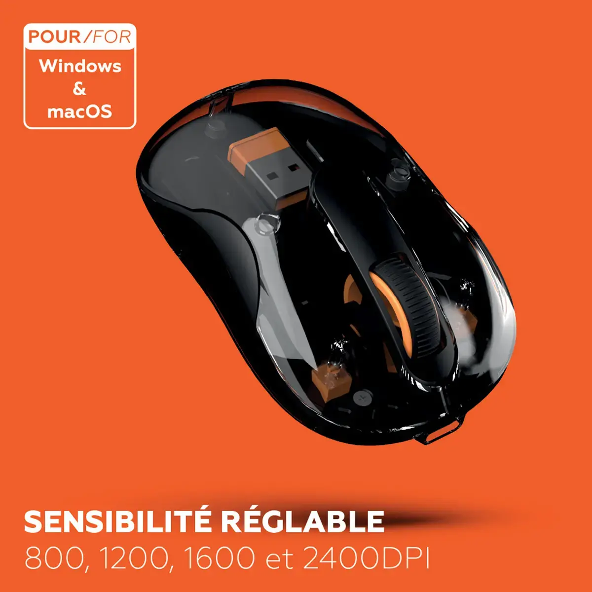 Souris sans fil - Bluetooth - Noir - Mobility Lab 