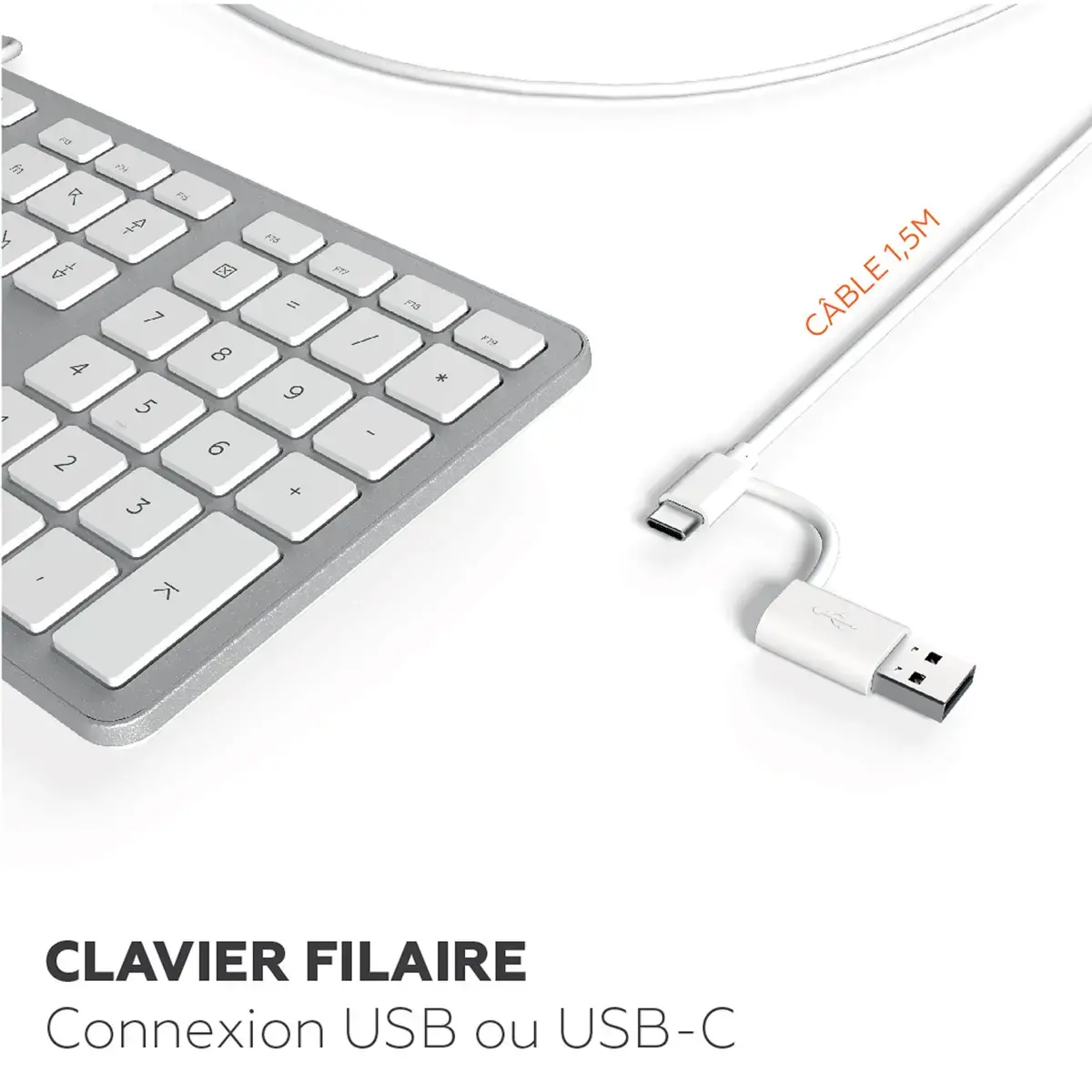 Clavier filaire - Blanc - Mobility Lab